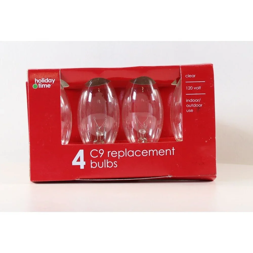 C9 Replacement Light Bulbs 2 Packs of 4 120v 7-Watt Christmas Lights 8 Bulbs NOS
